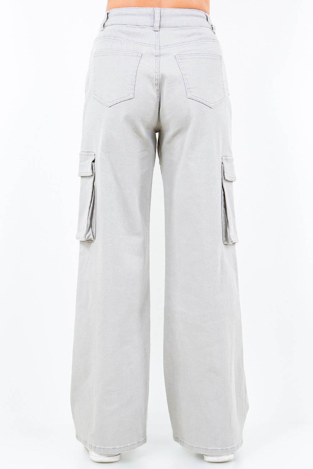 American Bazi Full Size Drawstring Wide Leg Cargo Pants Plus Size - IntuitiveEncBoutique