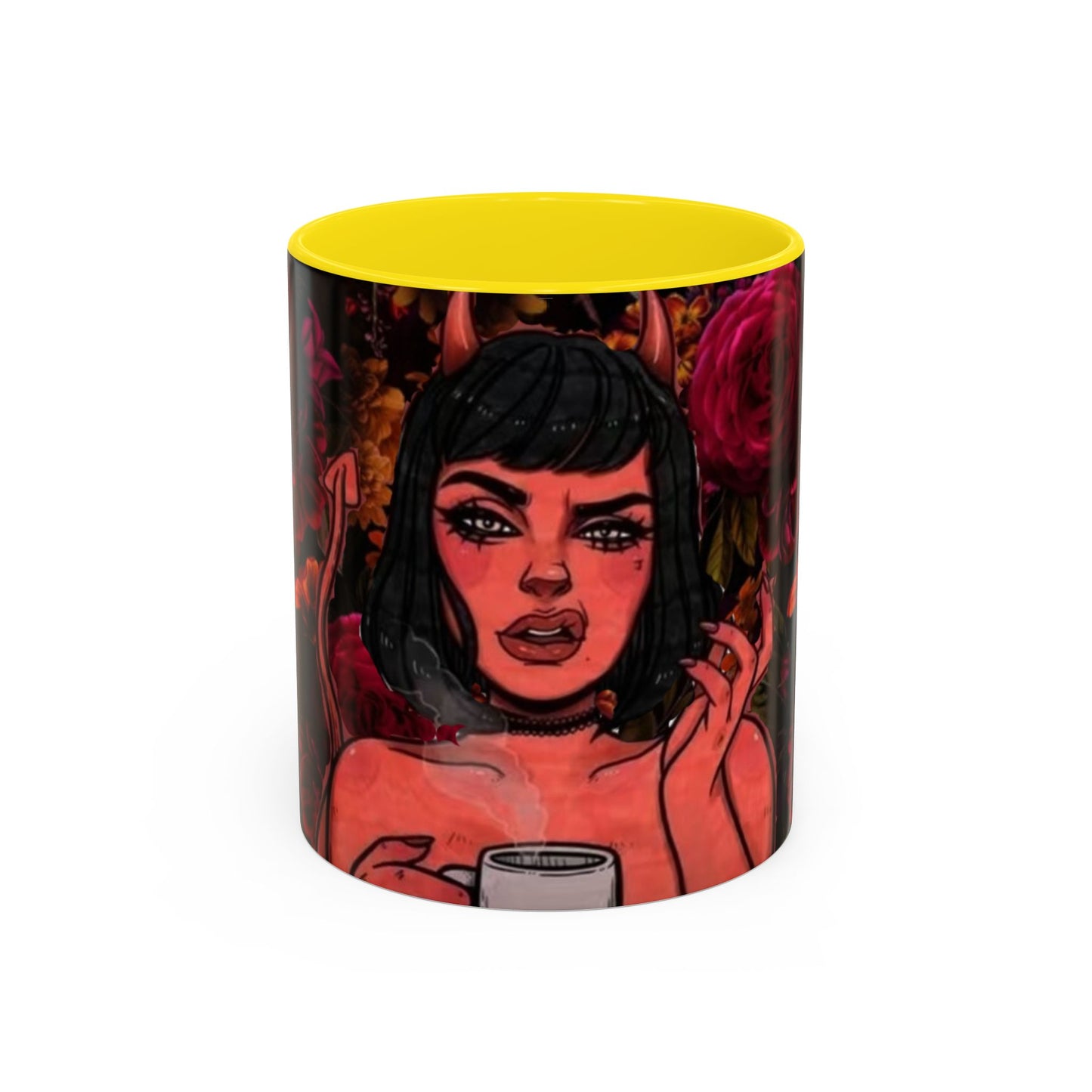 Gothic Floral Accent Coffee Mug - Perfect for Coffee Lovers, Gift for Birthdays, Drama Queen Decor, Unique Art Mug