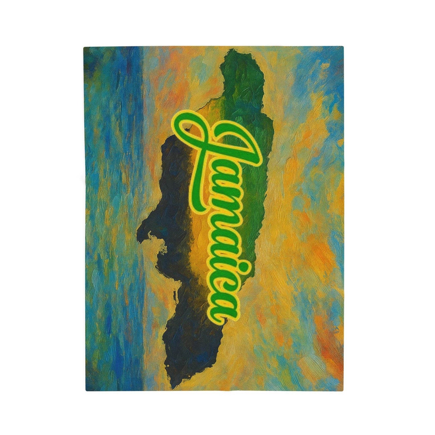 Jamaican Velveteen Plush Blanket, Cozy Soft Throw for Home, Jamaican Decor, Travel Souvenir, Beach & Relaxation Gift, Great for Celebrations - IntuitiveEncBoutique