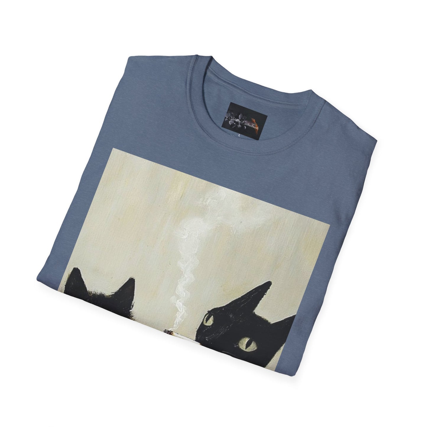 Cool Cat Art Unisex Softstyle T-Shirt, Vintage Cat Illustration, Perfect Gift for Cat Lovers, Casual Streetwear, Unique Pet Tee