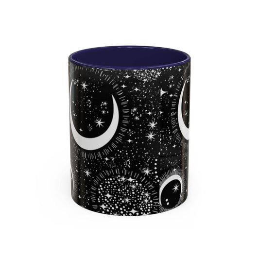 Star Moon Cup - Celestial Design Coffee Mug, 11oz Tea Cup, Astrology Lover Gift, Kitchen Decor, Celestial Kitchenware, Ceramic Beverage Mug - IntuitiveEncBoutique