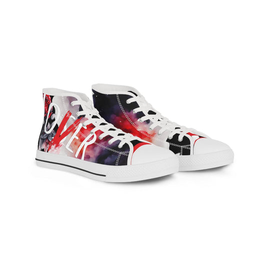 lover loser design on Men's High Top Sneakers, streetwear gift for him, urban style shoes, custom graffiti footwear, - IntuitiveEncBoutique