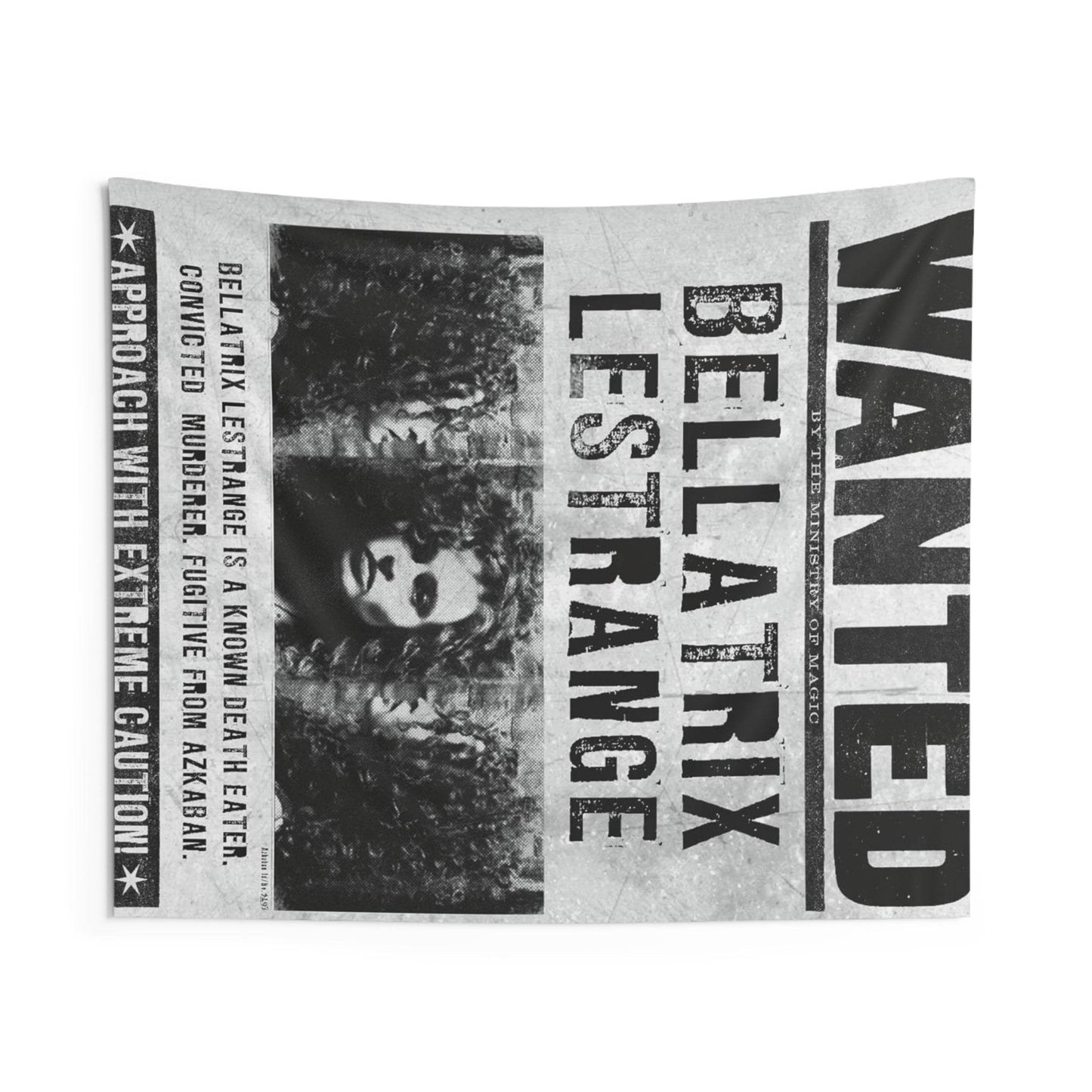 Bellatrix Wanted Indoor Wall Tapestries, Harry Potter Tapestry, Bedroom Decor, Dorm Room - IntuitiveEncBoutique