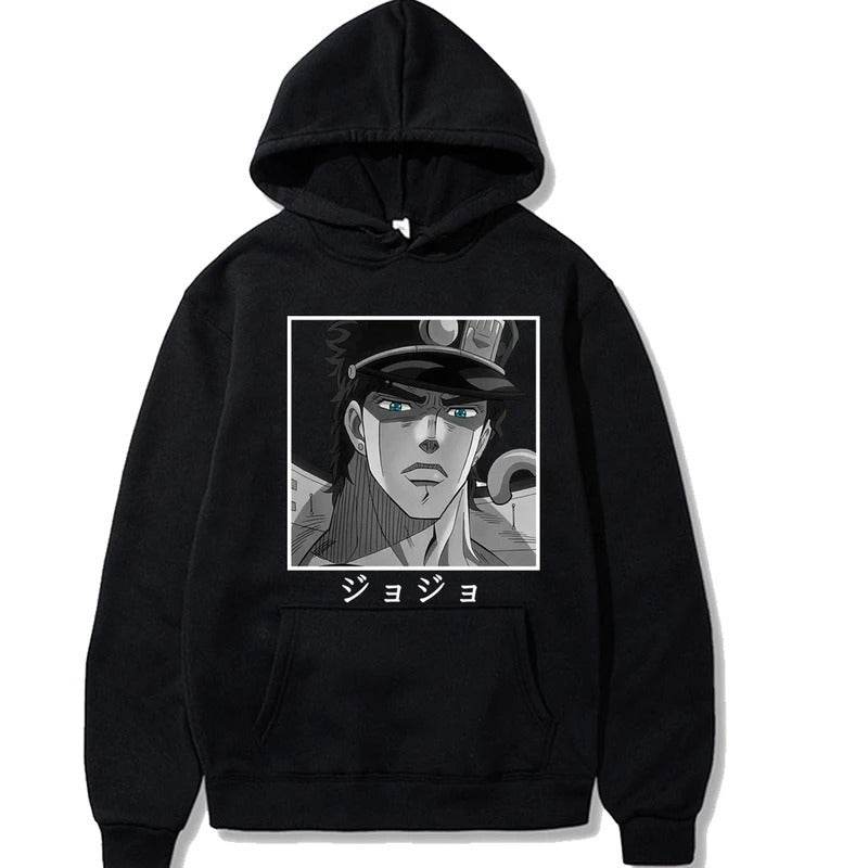 JOJO's Bizarre Adventure Anime Print Hooded Sweatshirt Unisex Long Sleeve Casual Jacket - IntuitiveEncBoutique