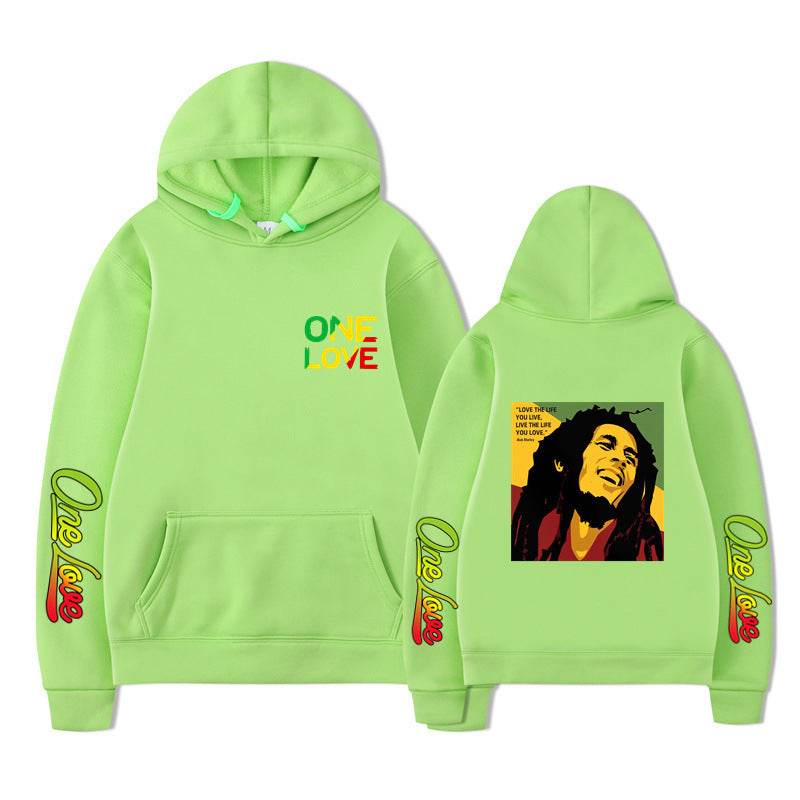 Bob Marley Loose Hooded Sweatshirt for Spring and Autumn - IntuitiveEncBoutique