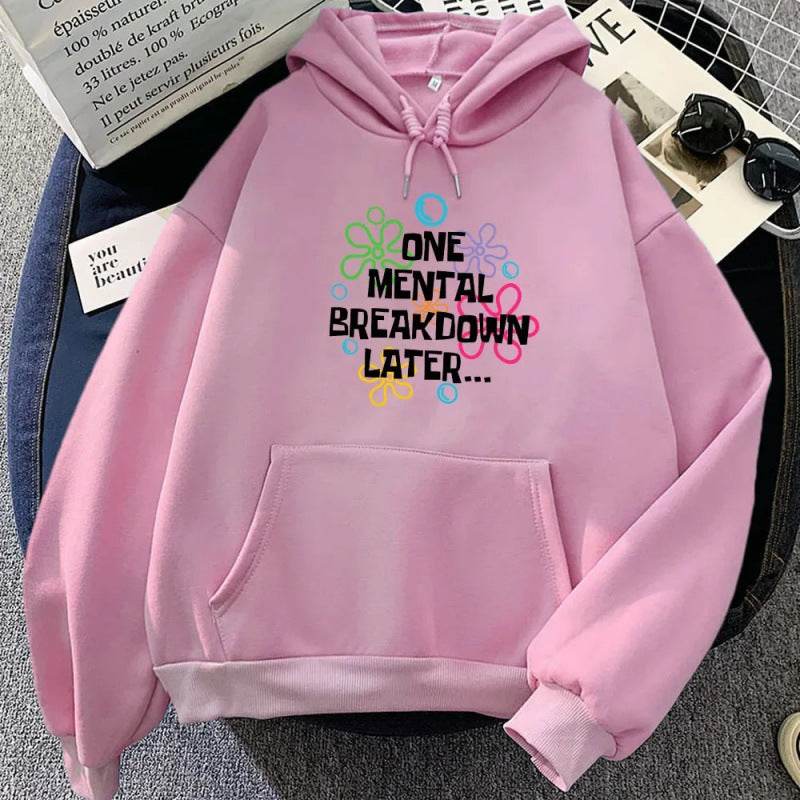 Spring Letter Pattern Printed Hooded Sweatshirt Unisex Long Sleeve Casual Jacket Trendy Student Versatile - IntuitiveEncBoutique