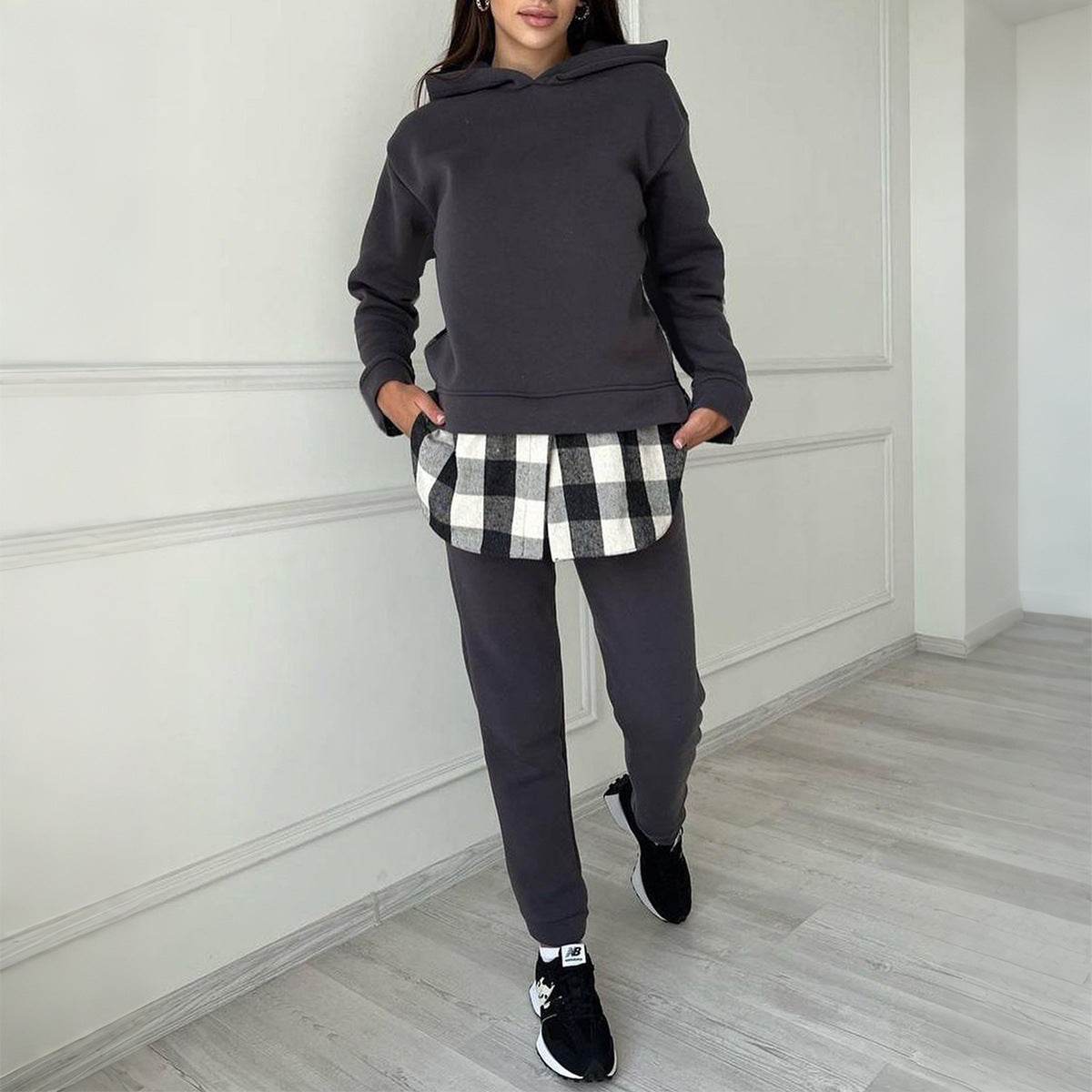 Casual Long Sleeve Hoodie and Pants Set for Women Leisure - IntuitiveEncBoutique