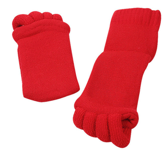 1 Pair Massage Open Five Toe Separator Socks Pain Relief Hot Socks