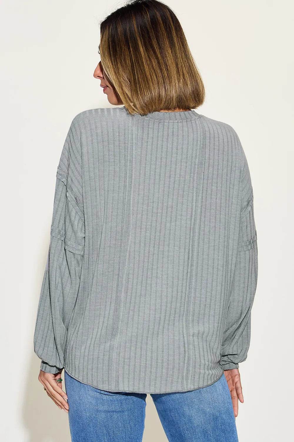 Basic Bae Full Size Ribbed Round Neck Long Sleeve T-Shirt - IntuitiveEncBoutique
