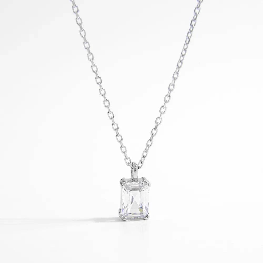 925 Sterling Silver Zircon Pendant Necklace - IntuitiveEncBoutique