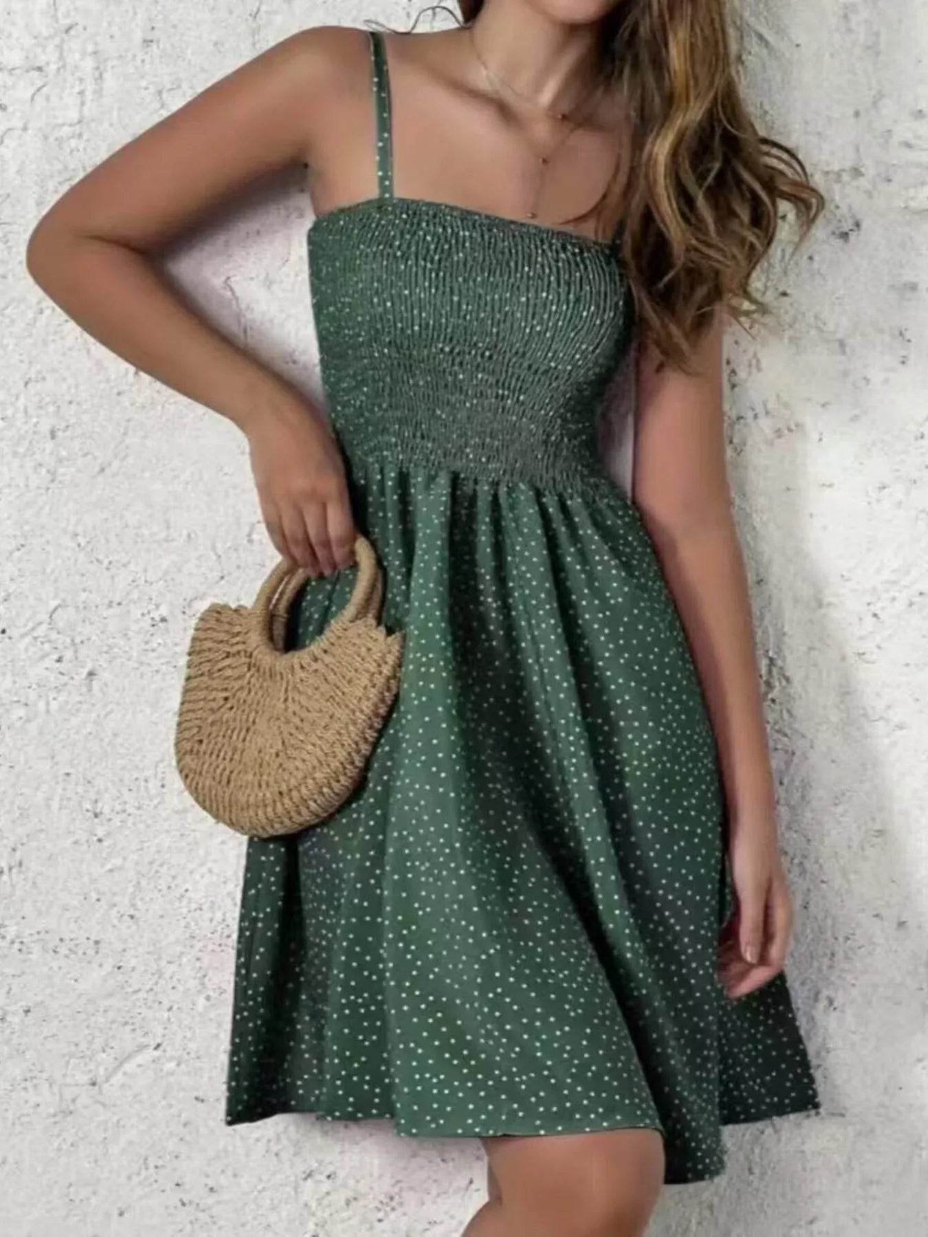 Full Size Smocked Square Neck Cami Dress Plus Size - IntuitiveEncBoutique
