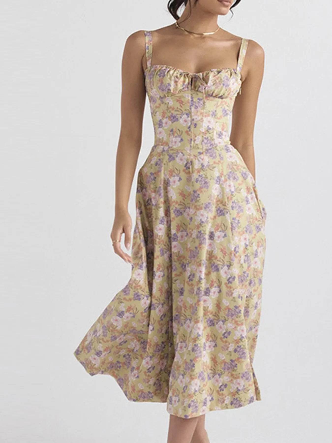Full Size Slit Sweetheart Neck Cami Dress Plus Size - IntuitiveEncBoutique