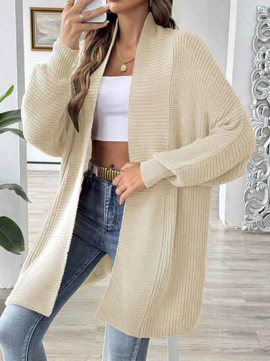 Oversized Knit Open Front Cardigan - IntuitiveEncBoutique