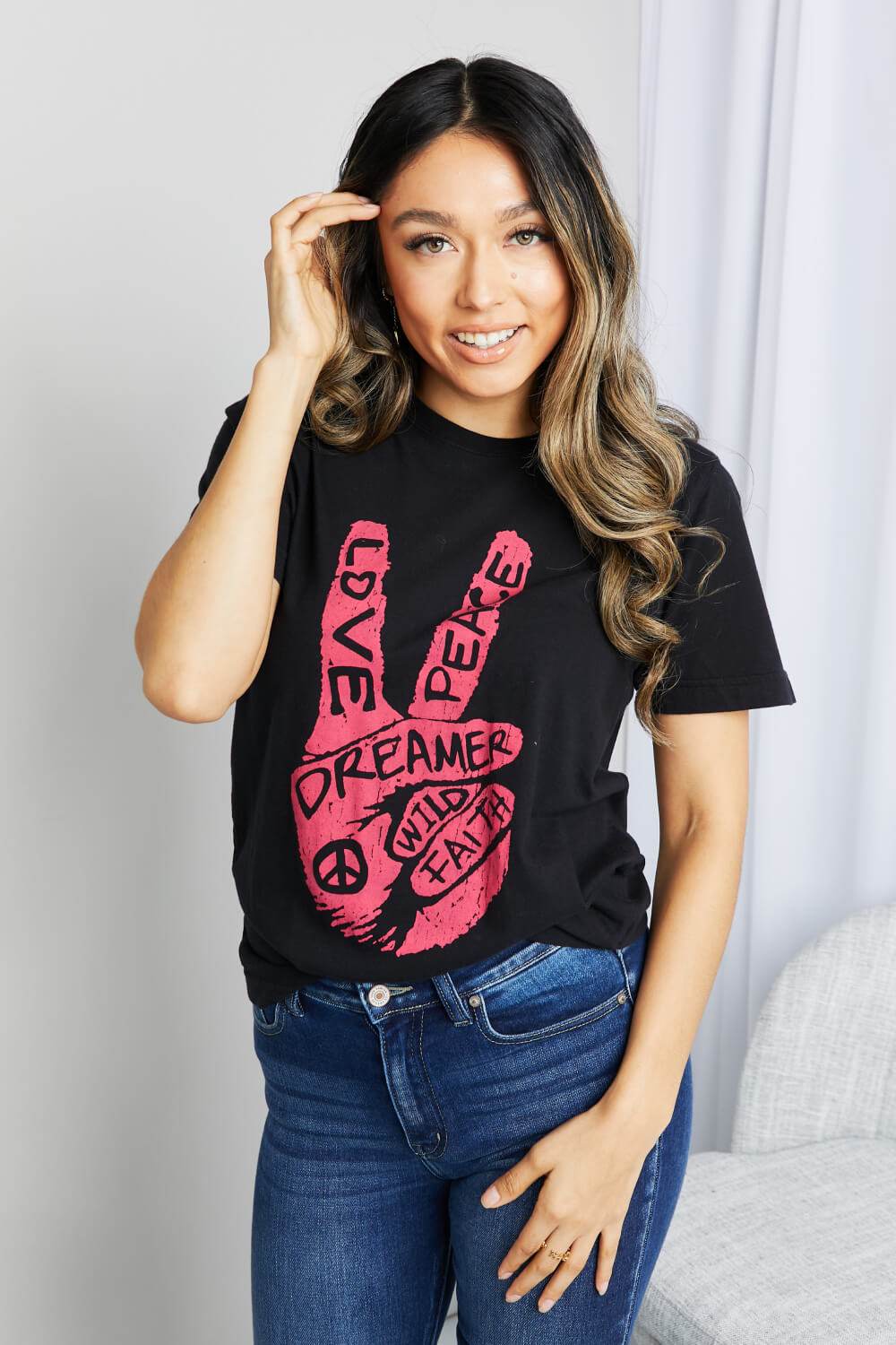 mineB Full Size Graphic Tunic T-Shirt - IntuitiveEncBoutique
