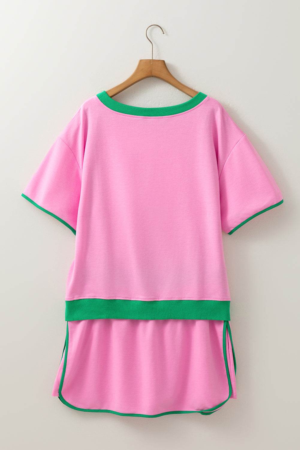 Bonbon Plus Size Contrast Trim T Shirt and Skirt Two Piece Set - IntuitiveEncBoutique