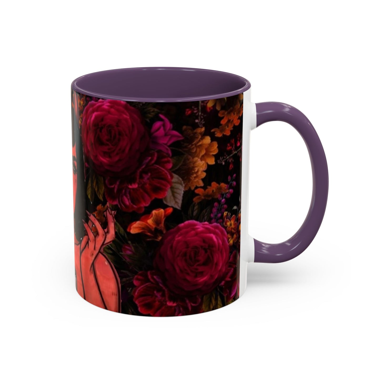 Gothic Floral Accent Coffee Mug - Perfect for Coffee Lovers, Gift for Birthdays, Drama Queen Decor, Unique Art Mug