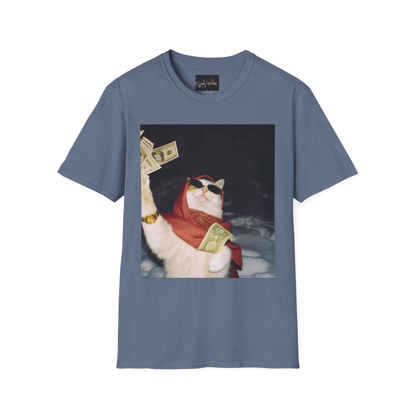 Cash Cat Unisex Softstyle T-Shirt, Funny Cat Shirt, Pet Lover Gift, Casual Wear, Birthday Gift, Unique Humor Tee