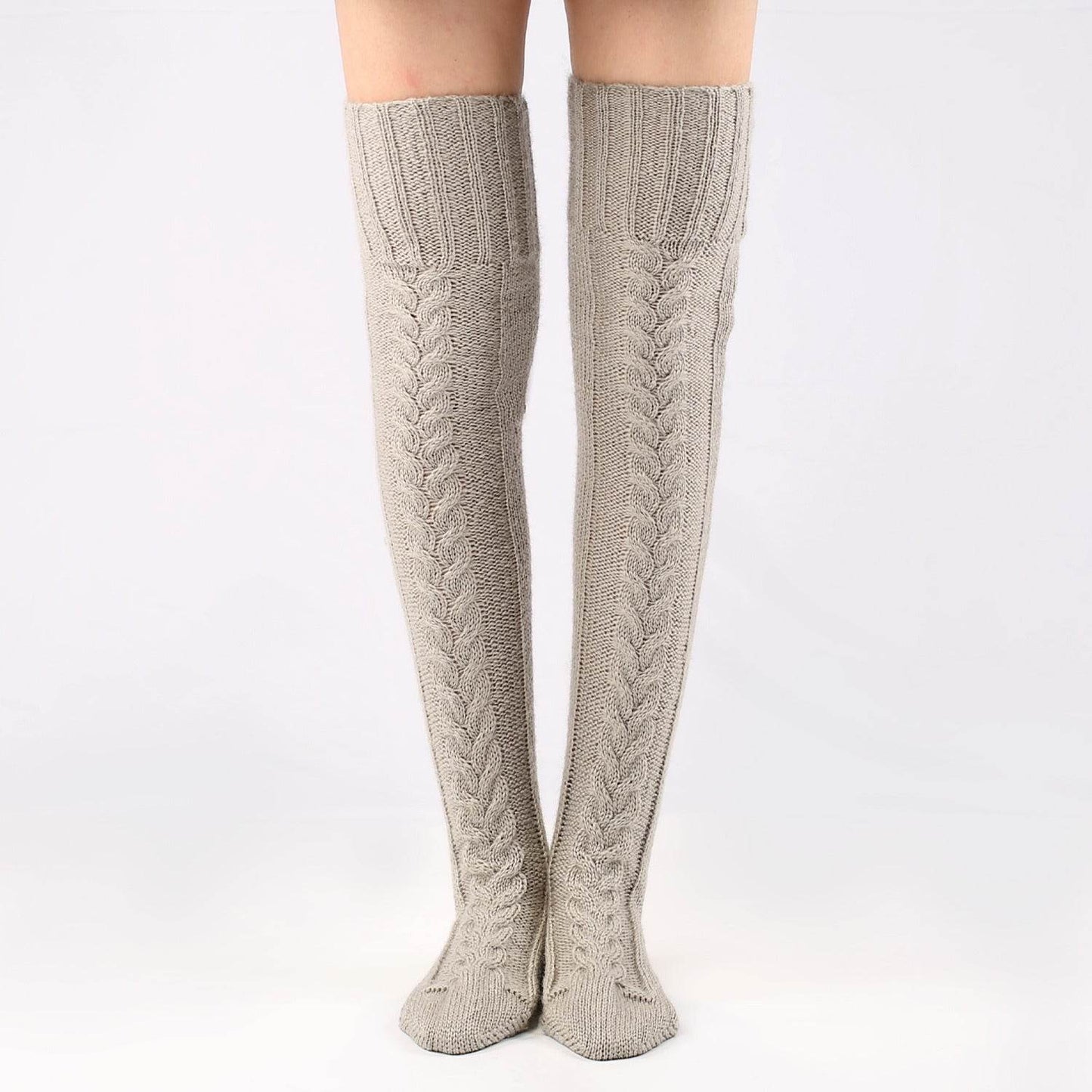 Autumn And Winter Knitting Knee Length Stockings Women's Lengthened Floor Stockings Wool Pile Stockings - IntuitiveEncBoutique