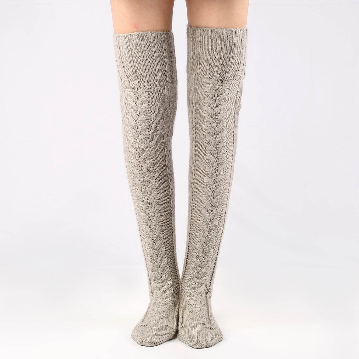 Autumn And Winter Knitting Knee Length Stockings Women's Lengthened Floor Stockings Wool Pile Stockings - IntuitiveEncBoutique