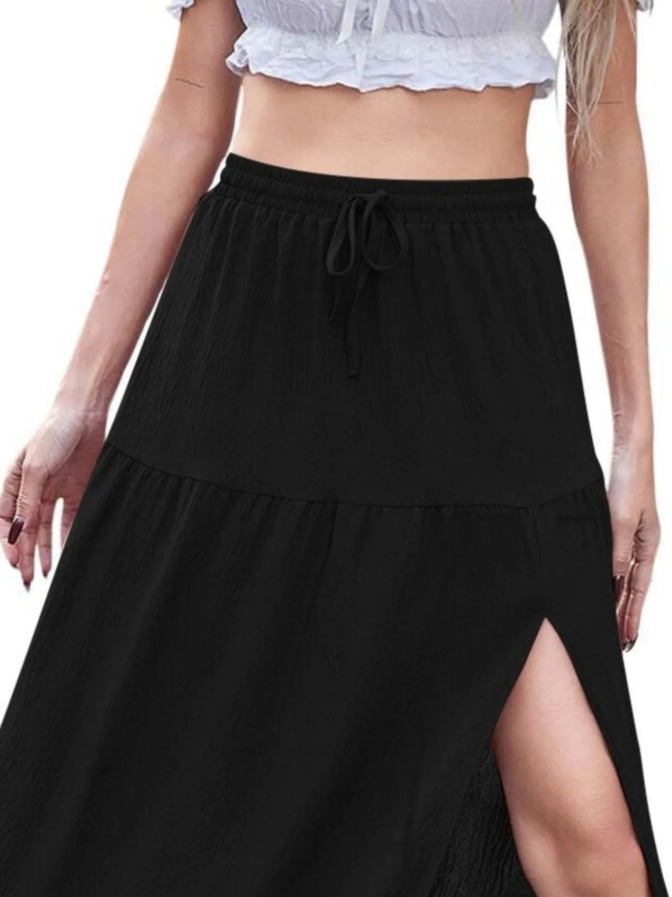 Full Size Slit Maxi Skirt Plus Size - IntuitiveEncBoutique