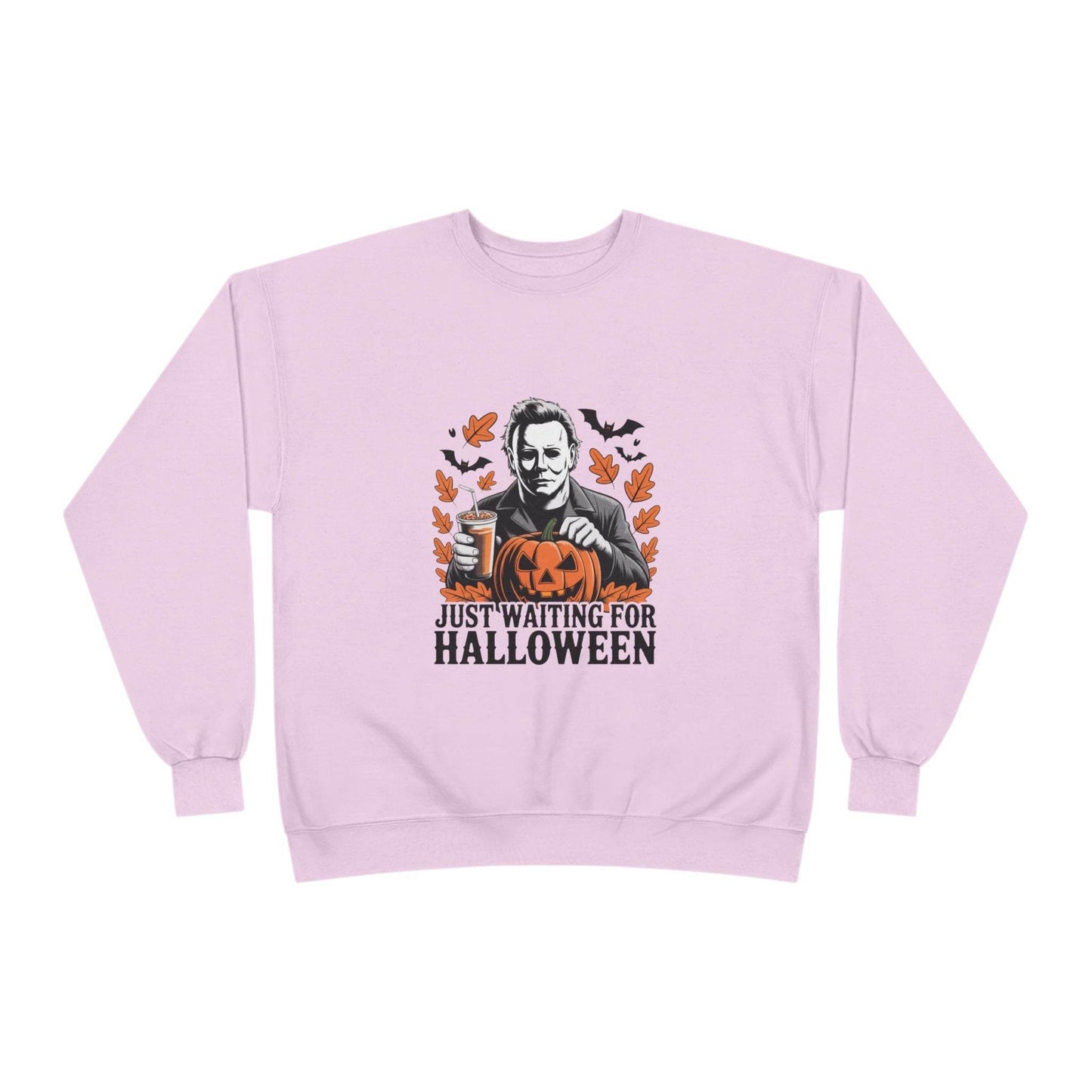 Halloween Sweatshirt - Just Waiting for Halloween | Unisex Crewneck Pullover, Fall Fashion, Halloween Gift, Cozy Sweater, Eco-Friendly Wear - IntuitiveEncBoutique