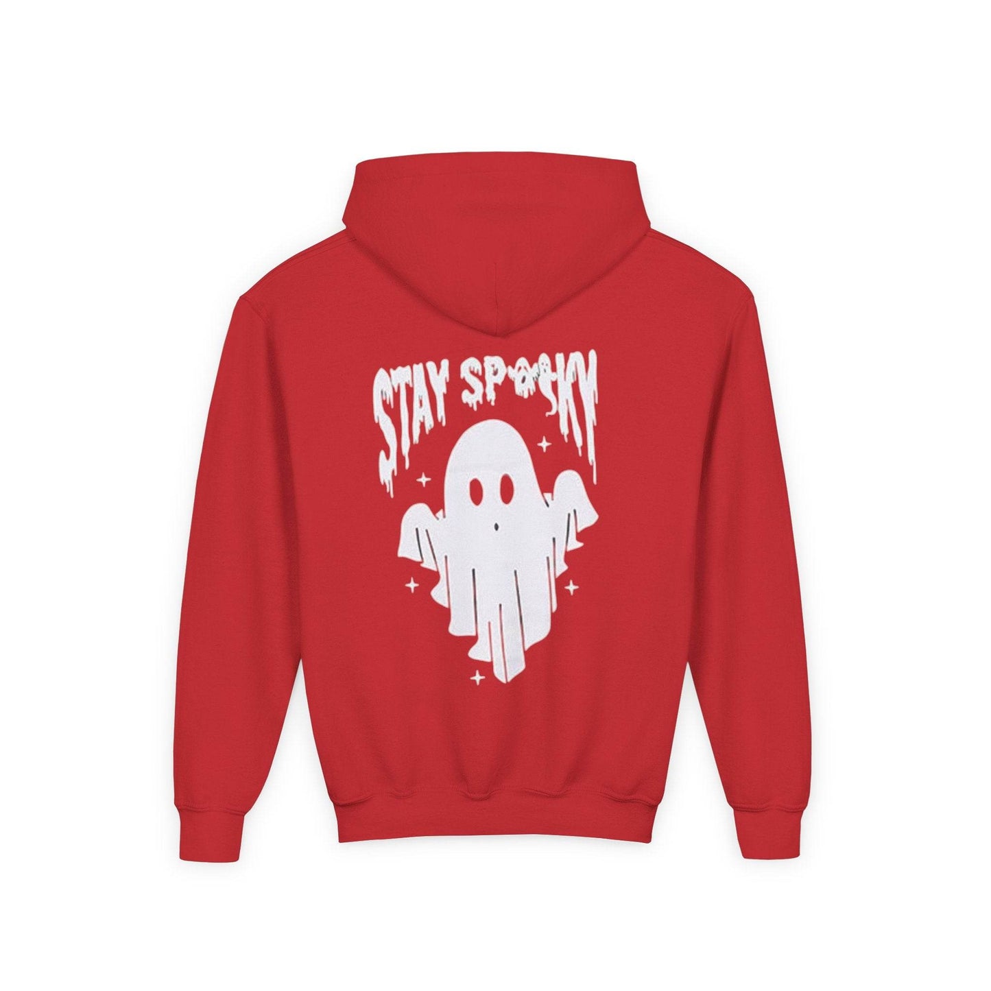 Youth Ghostly Rocker Hoodie - Stay Spooky Sweatshirt, Halloween Apparel, Youth Fashion, Skeleton Design, Cozy Gift - IntuitiveEncBoutique