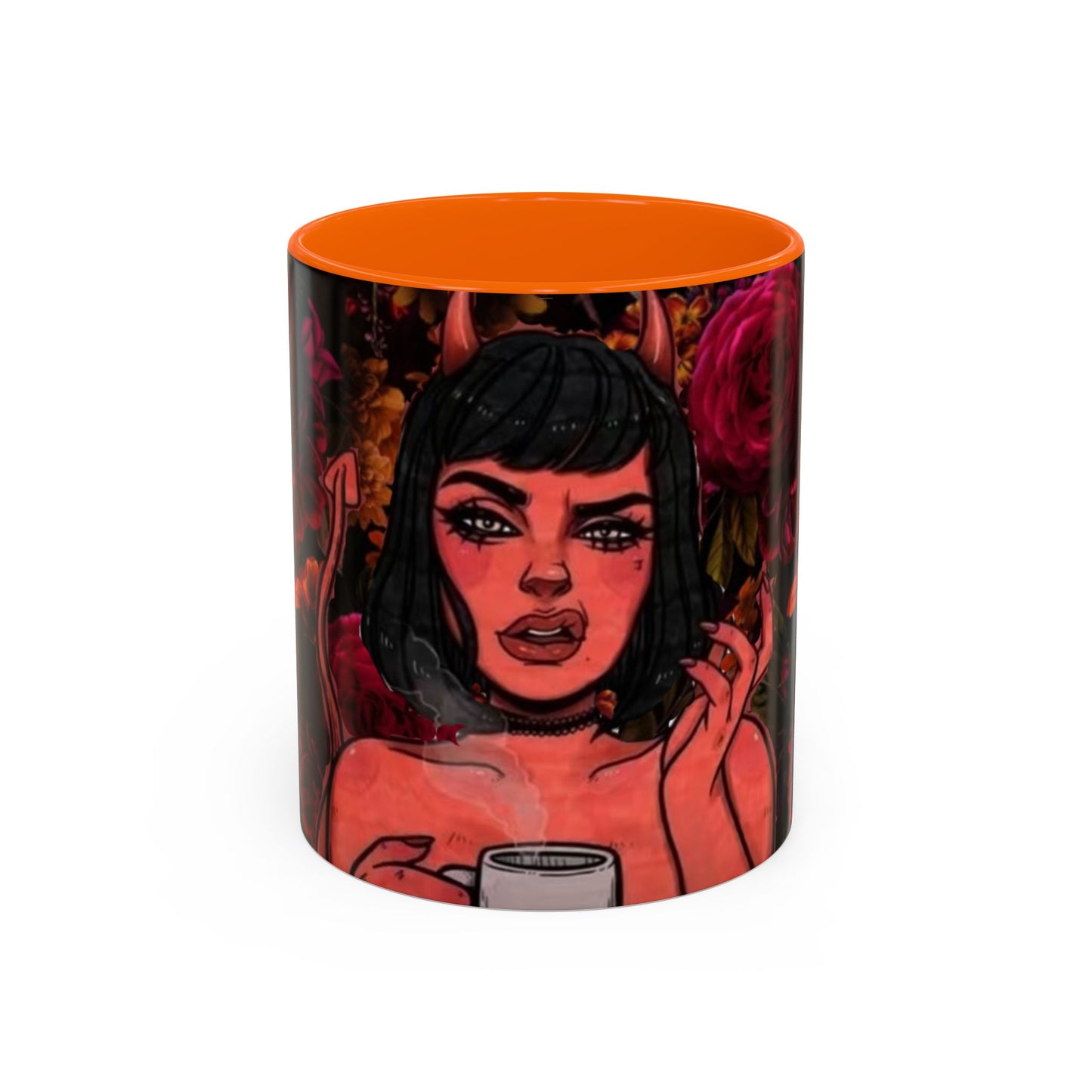 Gothic Floral Accent Coffee Mug - Perfect for Coffee Lovers, Gift for Birthdays, Drama Queen Decor, Unique Art Mug