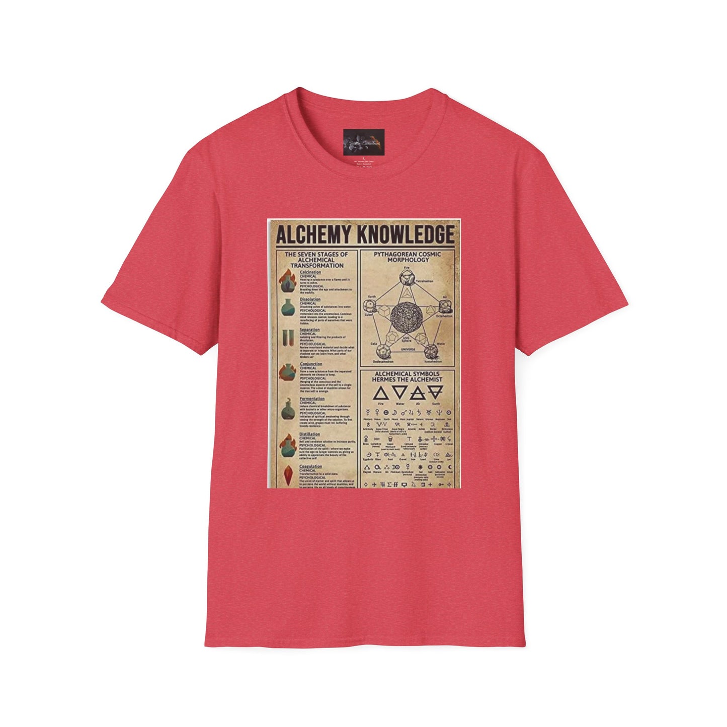 Alchemy Knowledge Unisex T-Shirt, Vintage-style Graphic Tee, Gift for Historians, Science Lovers, Unique Learning Shirt, Educational Apparel