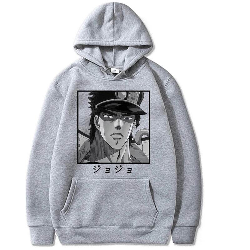 JOJO's Bizarre Adventure Anime Print Hooded Sweatshirt Unisex Long Sleeve Casual Jacket - IntuitiveEncBoutique