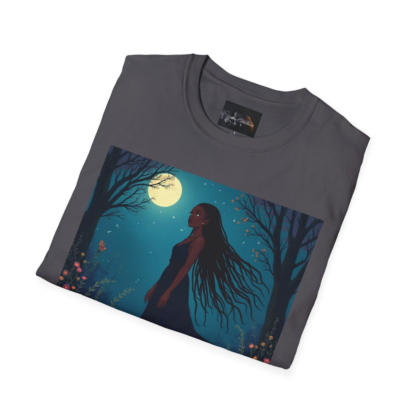 Moonlit Silhouette Unisex T-Shirt, Softstyle Tee for Nature Lovers, Perfect for Gifts and Everyday Wear