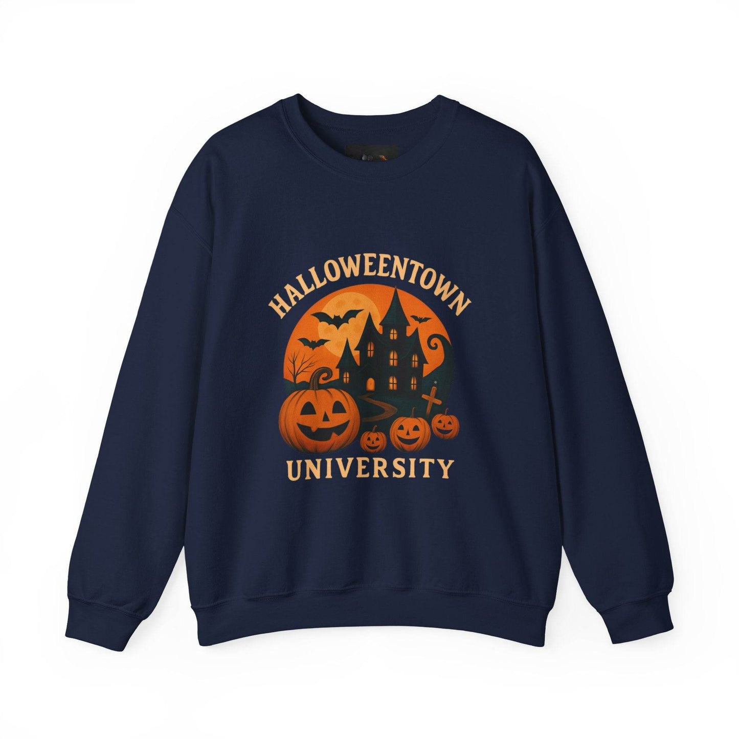 Halloween Town Crewneck Sweatshirt, Cozy Sweatshirt for Fall, Unisex Halloween Apparel, Spooky Season Gift, Halloween University Sweatshirt - IntuitiveEncBoutique