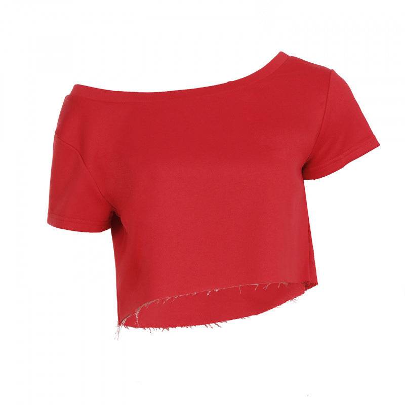 INS Street Style Lazy Off-Shoulder Loose Simple Casual Long Sleeve Sweatshirt Spicy Girl Crop Top Slimming Top - IntuitiveEncBoutique