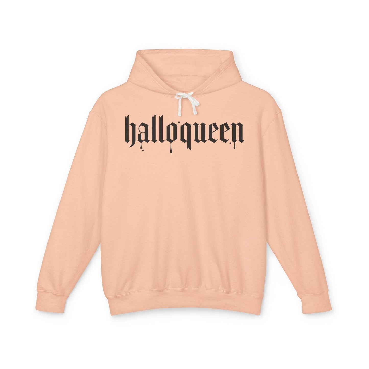 Halloween Unisex Lightweight Hoodie, Halloqueen Sweatshirt, Cute Fall Fashion, Cozy Halloween Gift, Spooky Season Apparel - IntuitiveEncBoutique