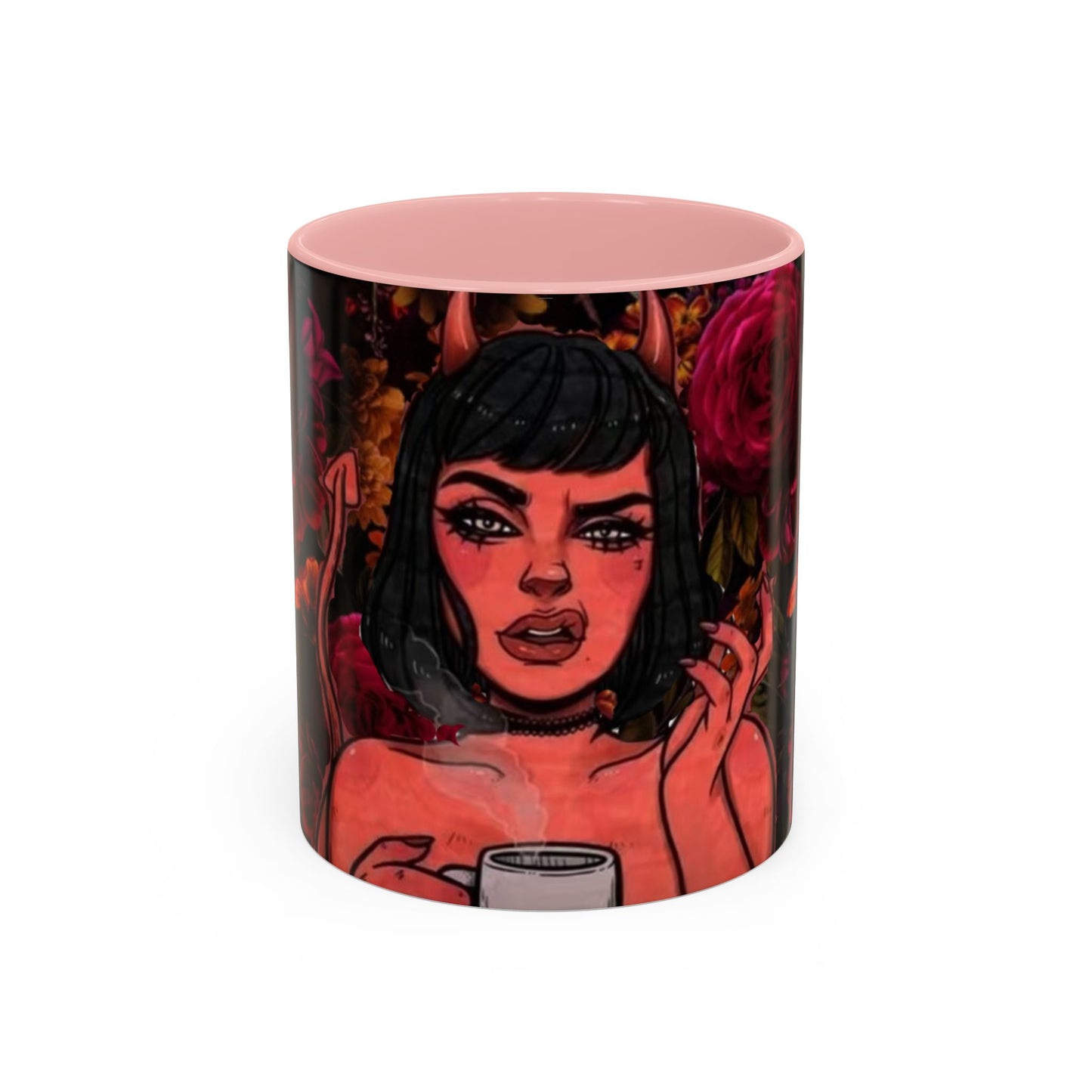 Gothic Floral Accent Coffee Mug - Perfect for Coffee Lovers, Gift for Birthdays, Drama Queen Decor, Unique Art Mug