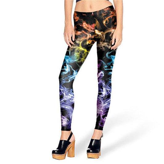 Colored smoke Printed Women leggings - IntuitiveEncBoutique
