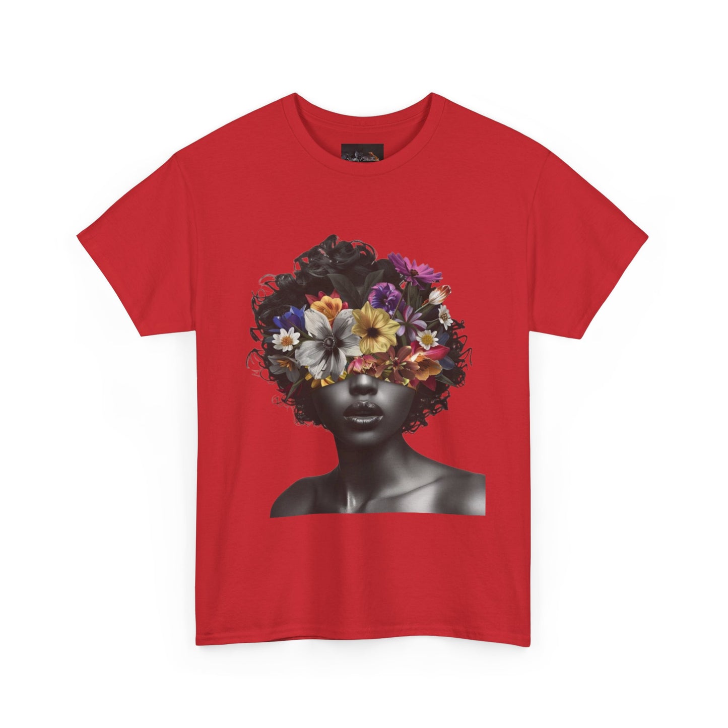 Floral Goddess Unisex Heavy Cotton Tee | Flower Graphic Tee, Boho Style, Casual Wear, Unique Gift, Art Tee