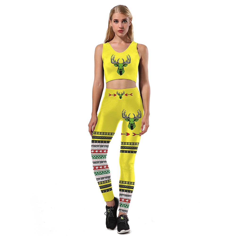 New Autumn Leggings Women Sporting Ugly Christmas Animal Sika Deer 3D Printed Legging High Waist Trousers Pants Leggins - IntuitiveEncBoutique