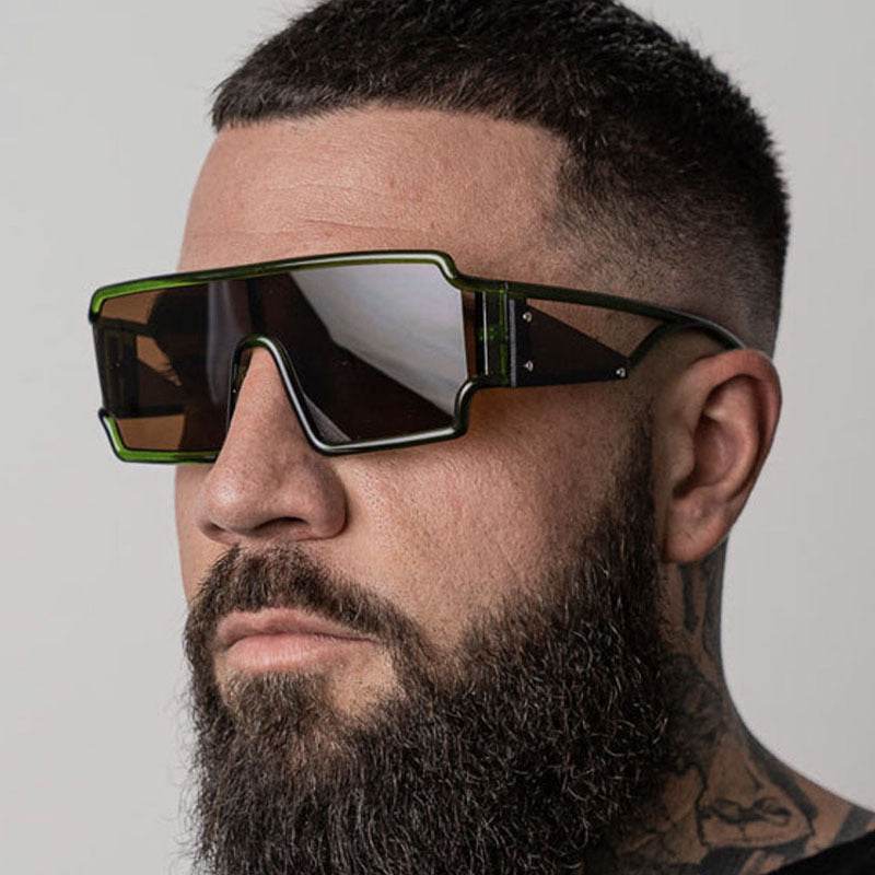 Square connected sunglasses with hollowed out avant-garde personality Instagram popular fashion street photography futuristic sunglasses - IntuitiveEncBoutique
