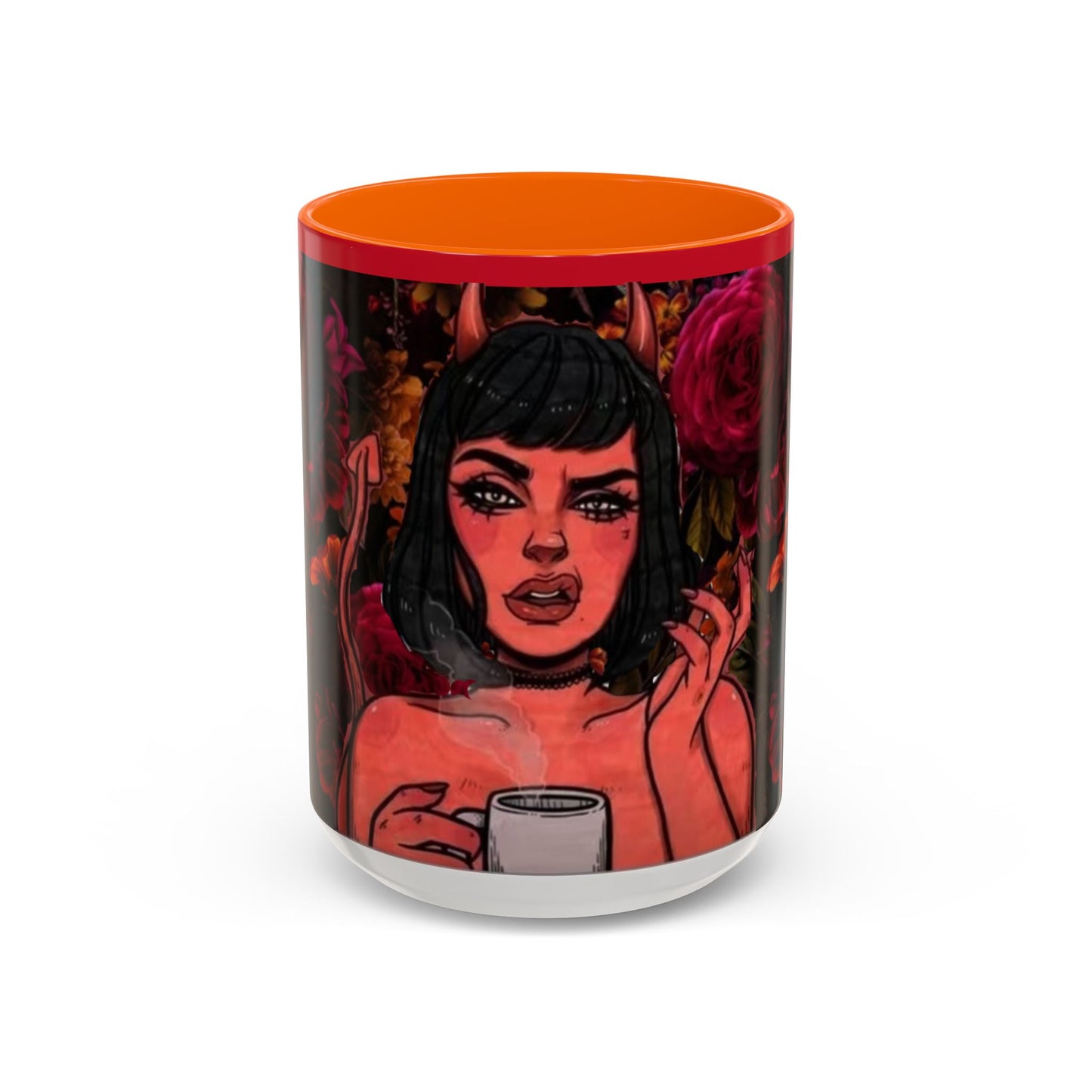 Gothic Floral Accent Coffee Mug - Perfect for Coffee Lovers, Gift for Birthdays, Drama Queen Decor, Unique Art Mug
