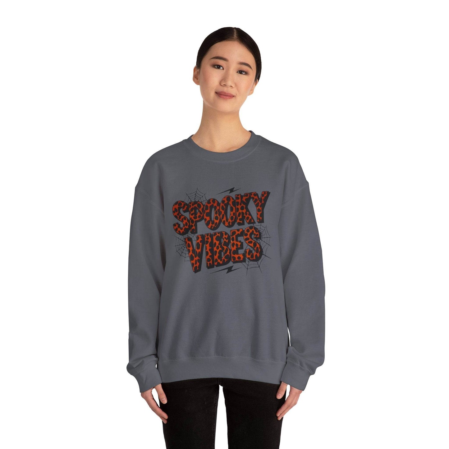 Spooky Vibes Sweatshirt - Halloween Crewneck, Unisex Cozy Jumper, Fall Fashion, Ghosts & Ghouls, Casual Wear, Fun Gift - IntuitiveEncBoutique