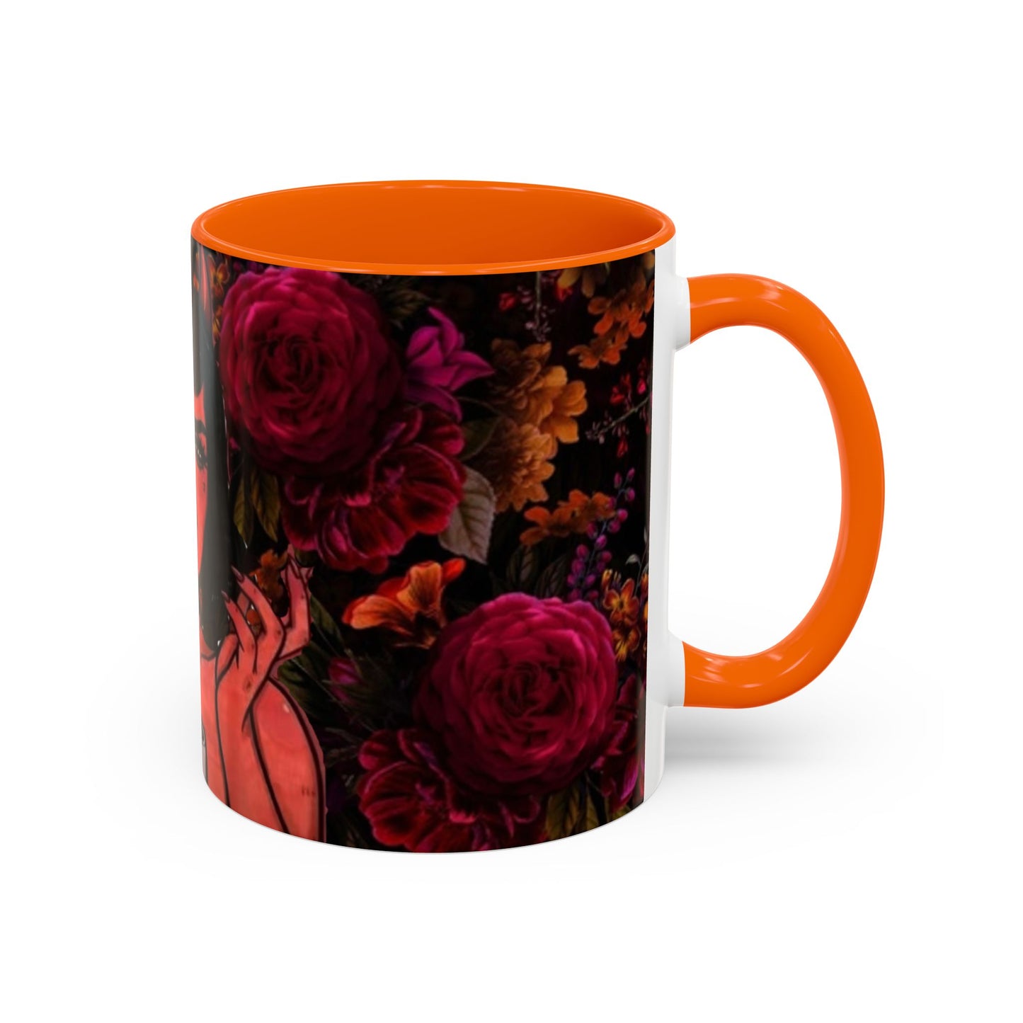 Gothic Floral Accent Coffee Mug - Perfect for Coffee Lovers, Gift for Birthdays, Drama Queen Decor, Unique Art Mug