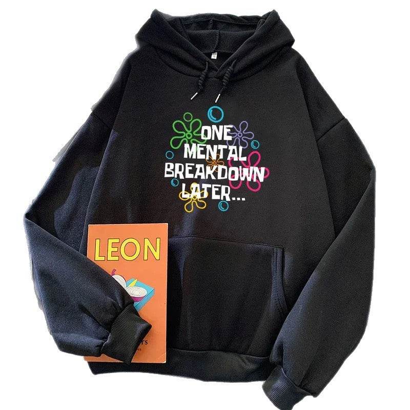 Spring Letter Pattern Printed Hooded Sweatshirt Unisex Long Sleeve Casual Jacket Trendy Student Versatile - IntuitiveEncBoutique