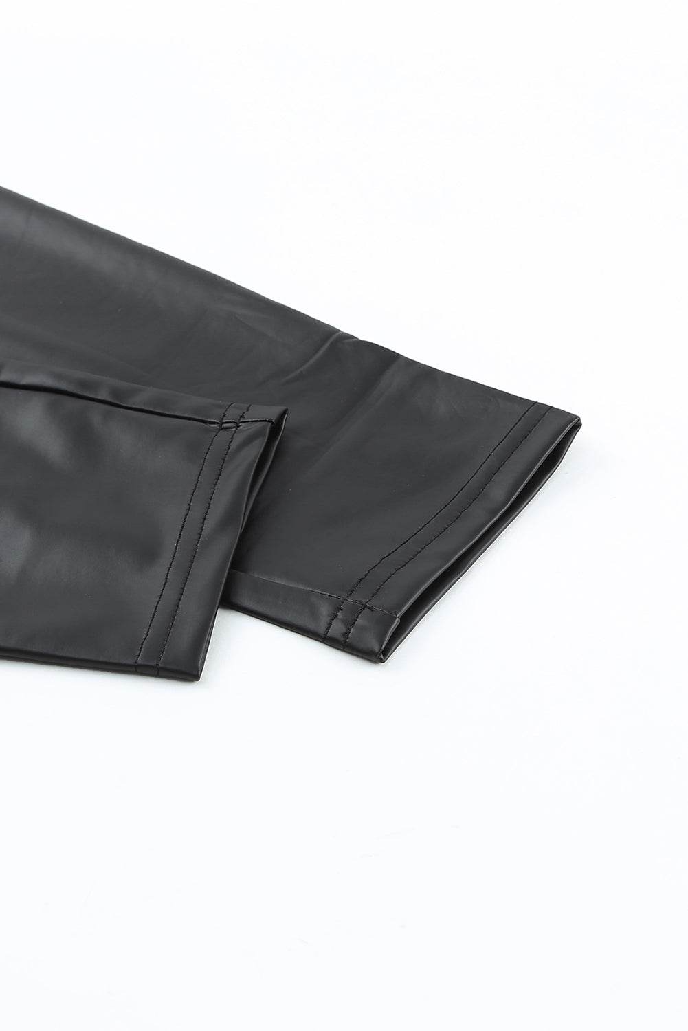 Black Faux Leather High Waist Leggings - IntuitiveEncBoutique