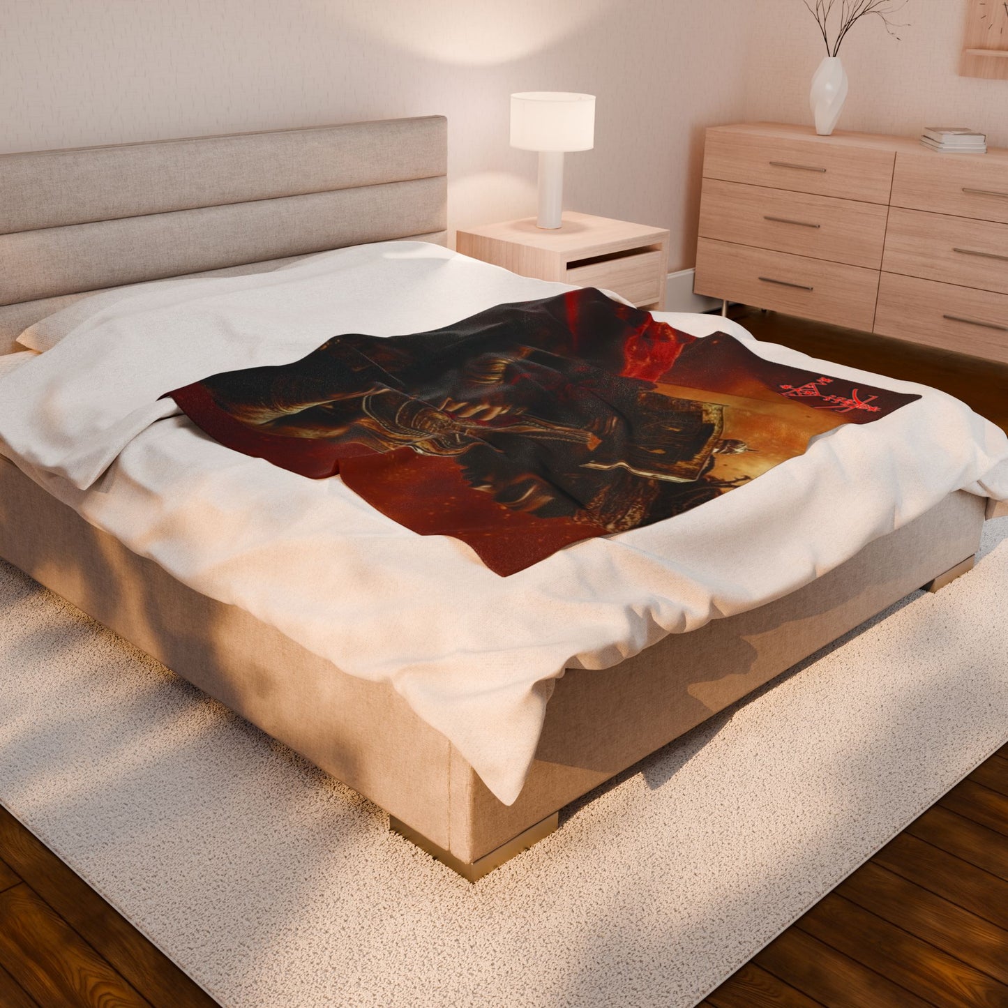 Plush Blanket - Ogou Feray Haitian Voodoo Design