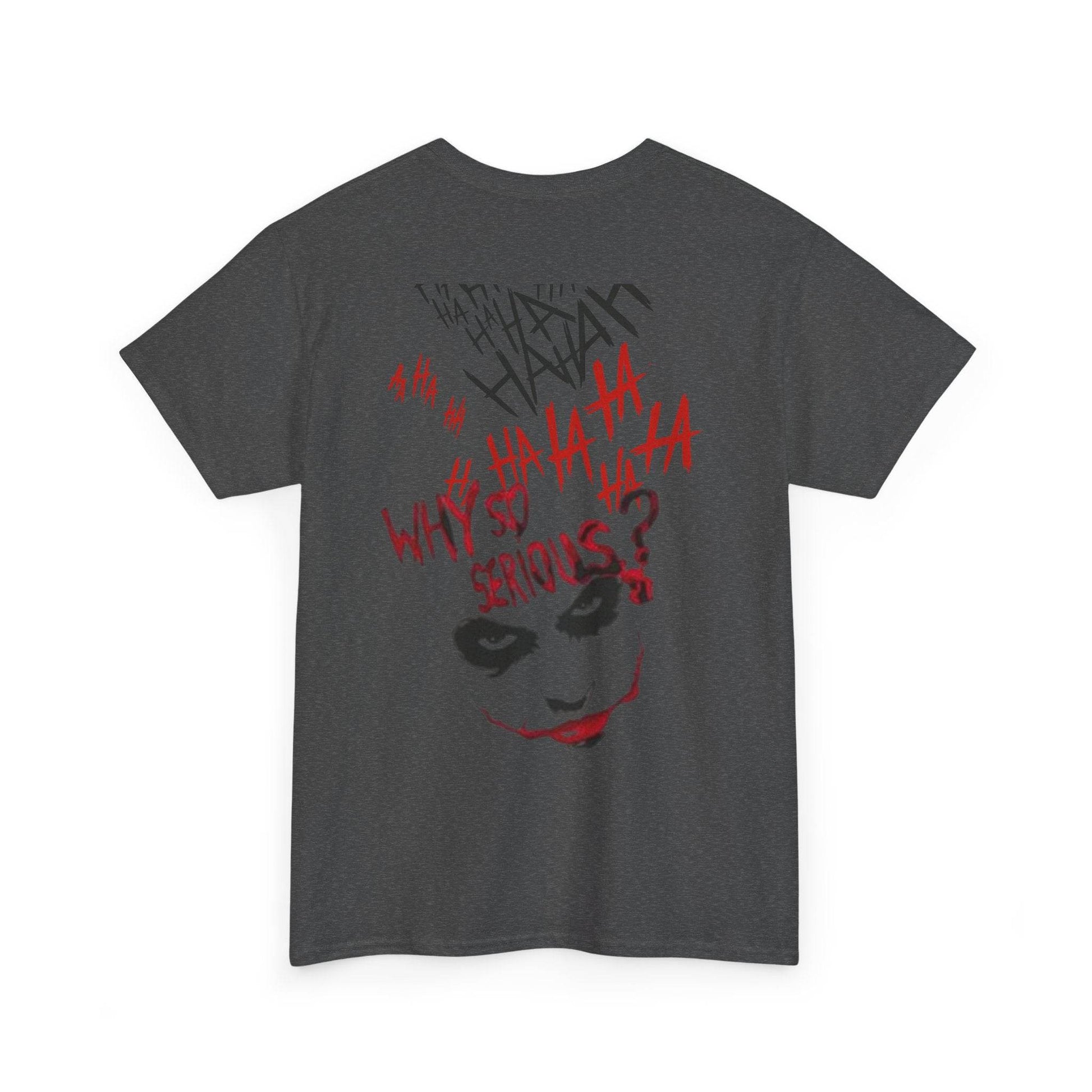 Unisex Heavy Cotton Tee - Joker Inspired Graphic Tee, Casual Wear, Perfect for Halloween, Movie Fans, Gift Idea, Streetwear - IntuitiveEncBoutique