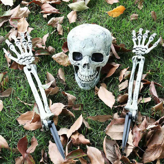 Halloween Skeleton Stakes: Realistic Skull, Head, Hands/Arms โ For Party, Home, Garden, Lawn - IntuitiveEncBoutique
