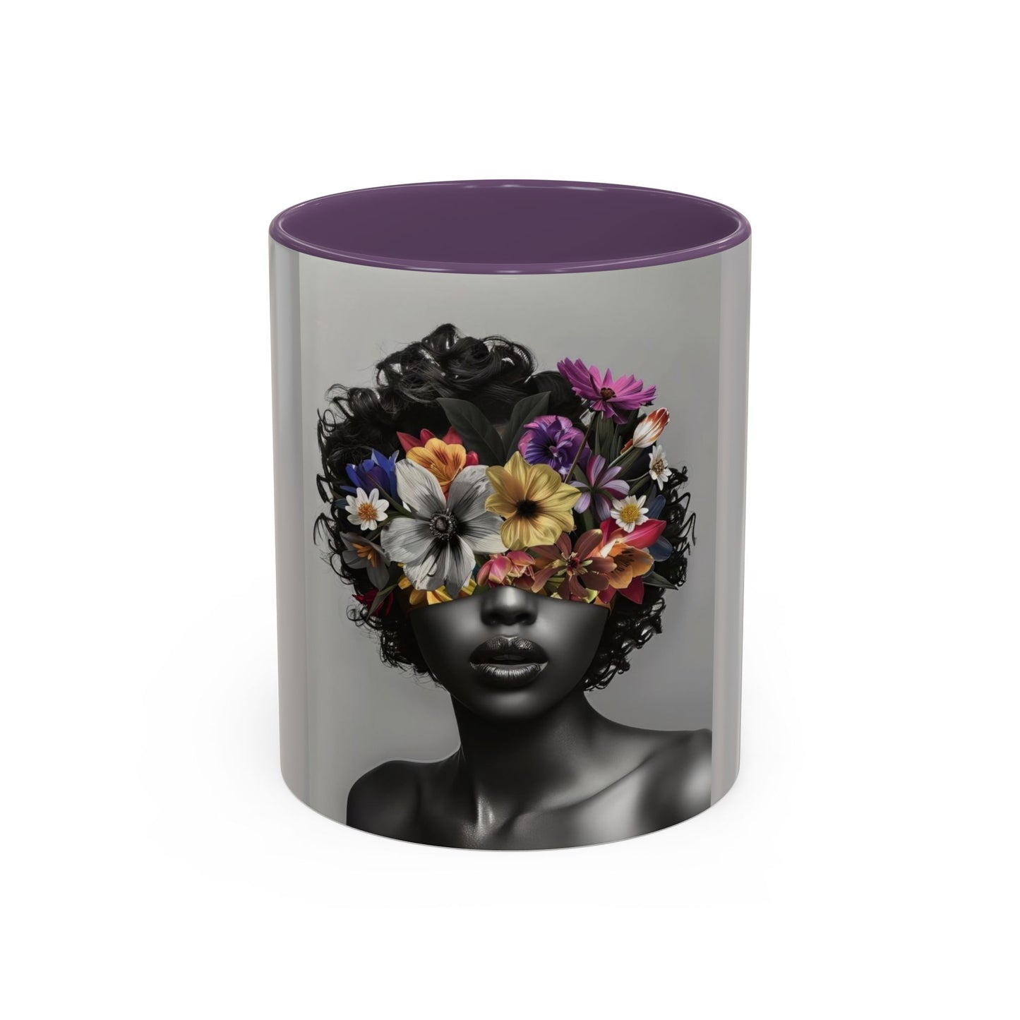 Floral Black Beauty Coffee Mug | Inspirational Drinkware for Coffee Lovers, Unique Gift for Her, Home Decor, Flower Lover's Mug