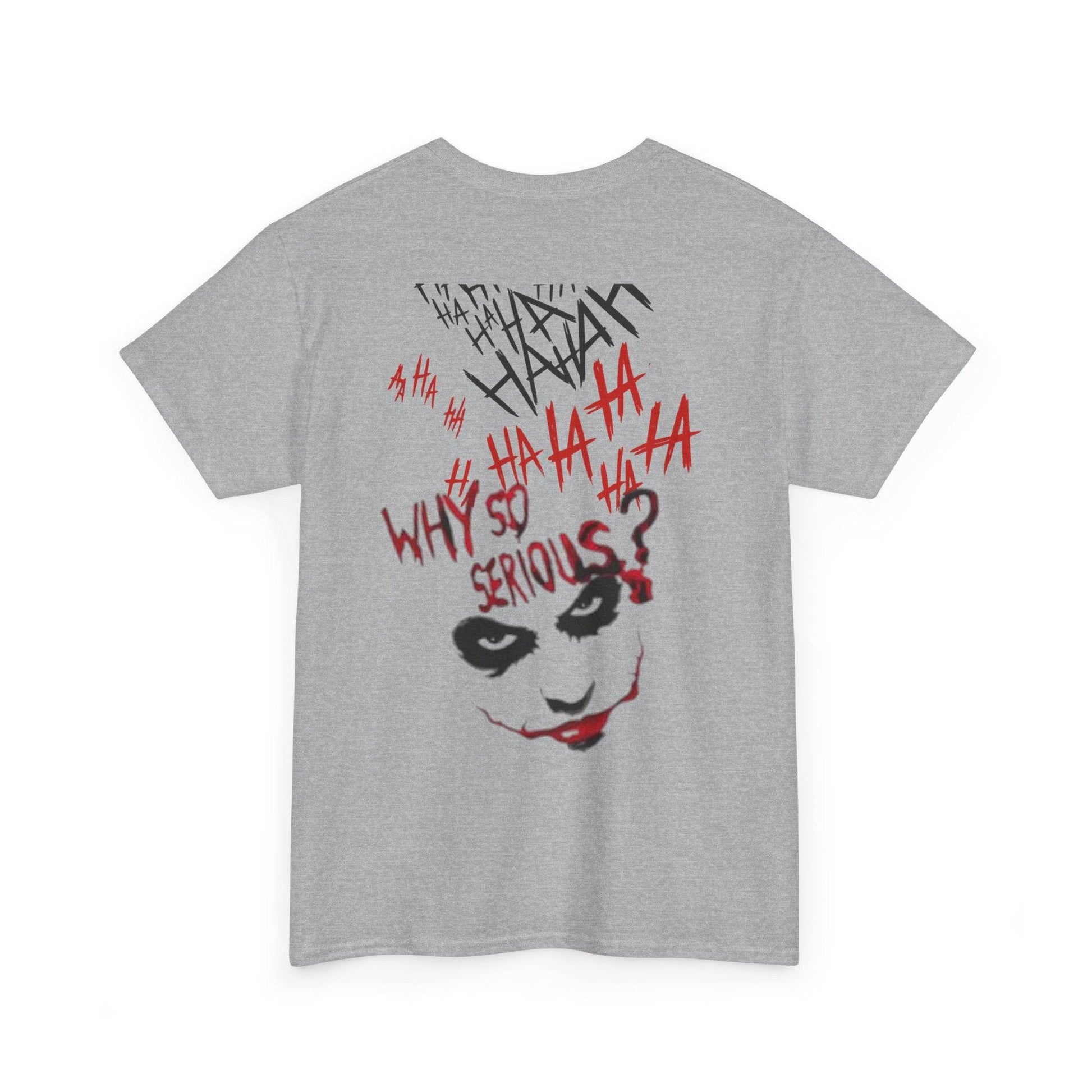 Unisex Heavy Cotton Tee - Joker Inspired Graphic Tee, Casual Wear, Perfect for Halloween, Movie Fans, Gift Idea, Streetwear - IntuitiveEncBoutique