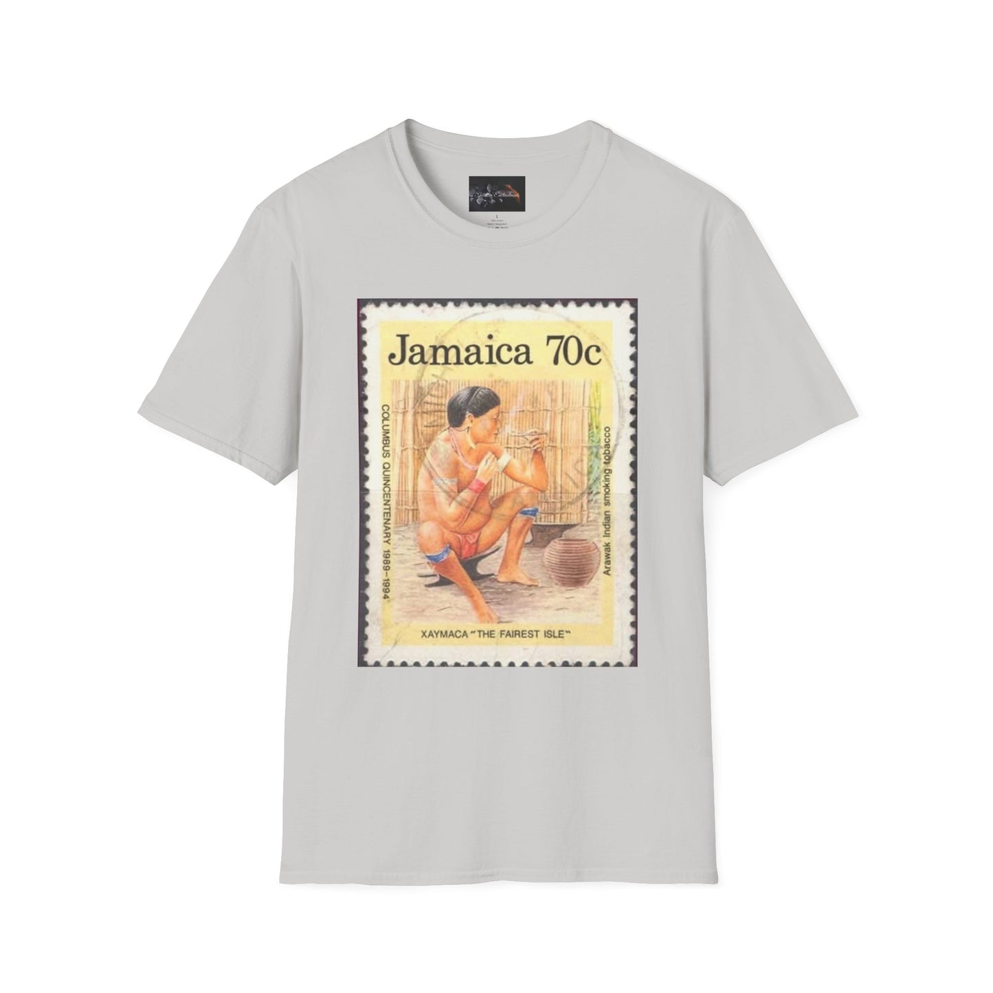 Vintage Jamaica Stamp Tee, Softstyle T-Shirt, Unisex Graphic Tee, Bohemian Style Shirt, Travel Lovers Apparel, Cool Gift Idea