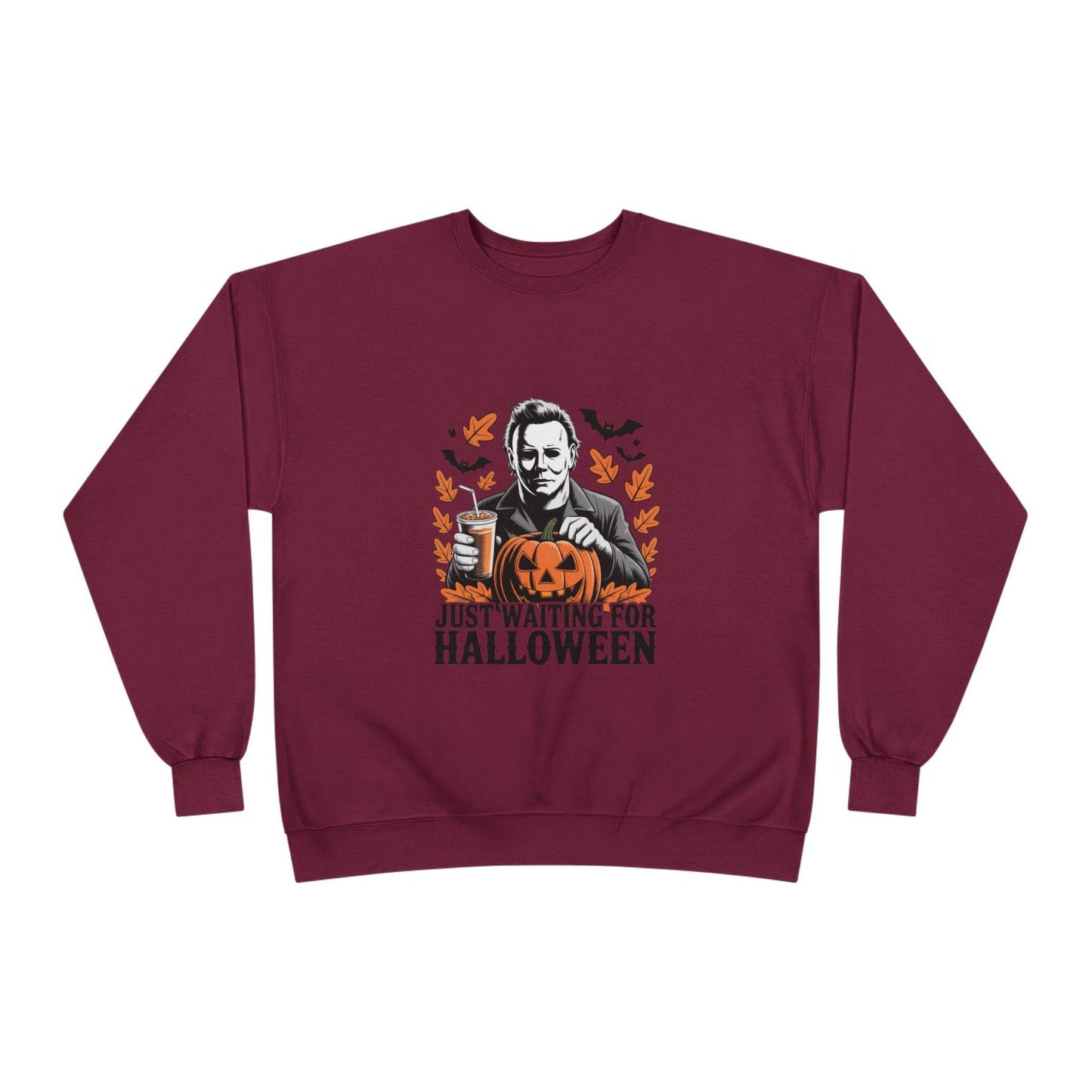 Halloween Sweatshirt - Just Waiting for Halloween | Unisex Crewneck Pullover, Fall Fashion, Halloween Gift, Cozy Sweater, Eco-Friendly Wear - IntuitiveEncBoutique